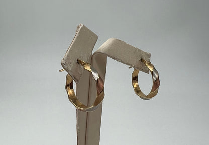 COPPIA DI ORECCHINI ORO 18KT TRICOLOR