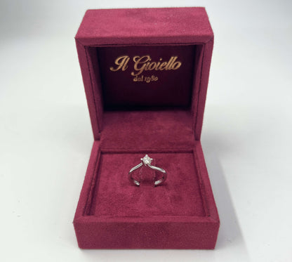 ANELLO SOLITARIO IN ORO 18KT BIANCO