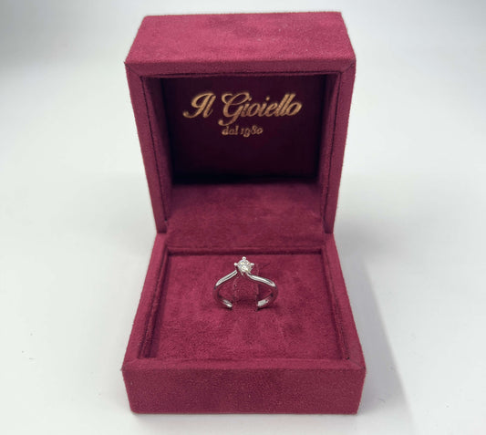 ANELLO SOLITARIO IN ORO 18KT BIANCO