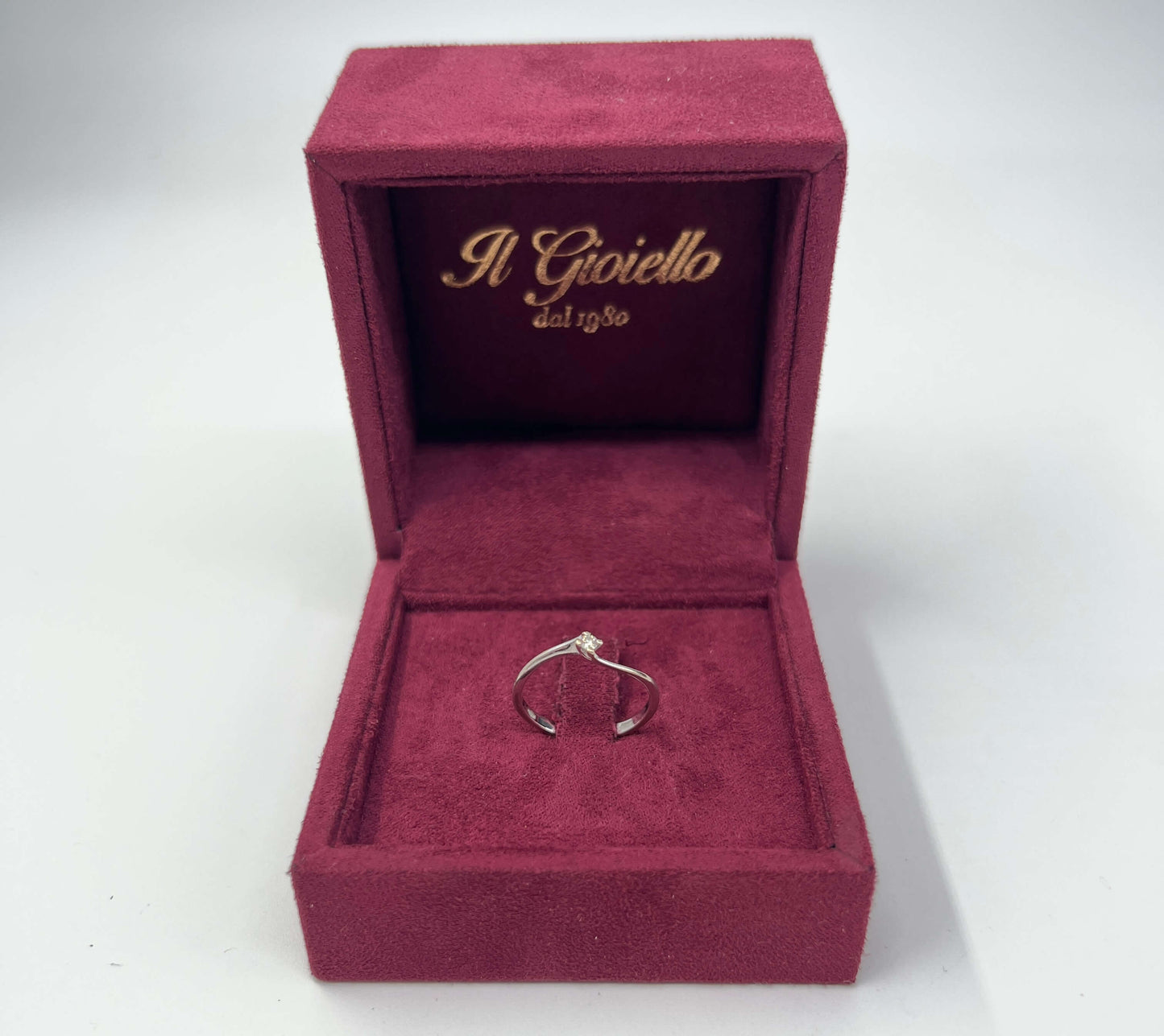 ANELLO SOLITARIO IN ORO 18KT BIANCO