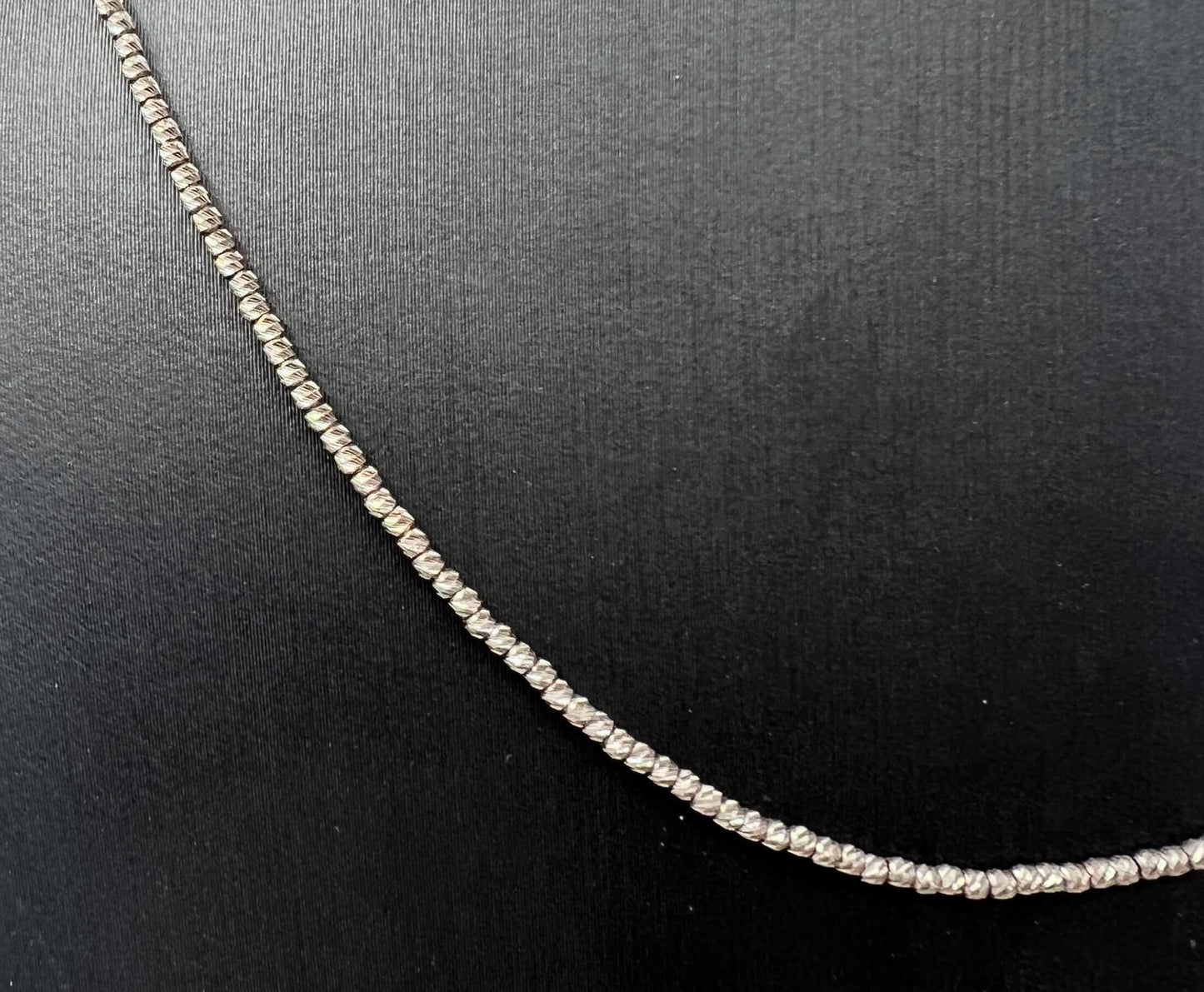 COLLANA ORO 18KT BIANCA GALVANIZZATA IN NERO