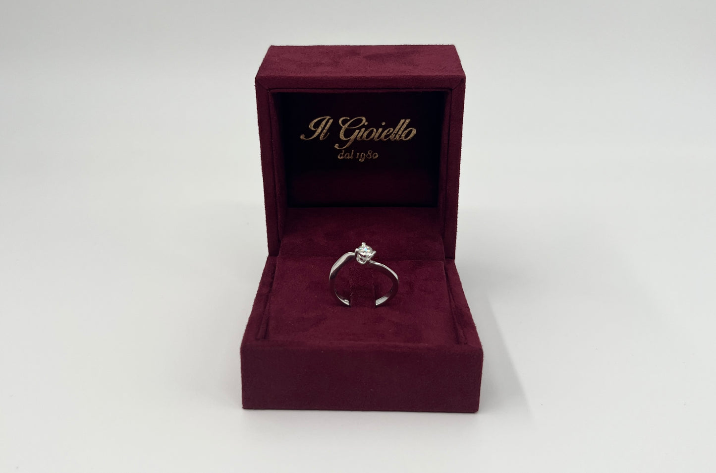 ANELLO SOLITARIO IN ORO 18KT BIANCO