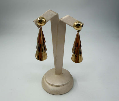 COPPIA DI ORECCHINI ORO 18KT TRICOLOR