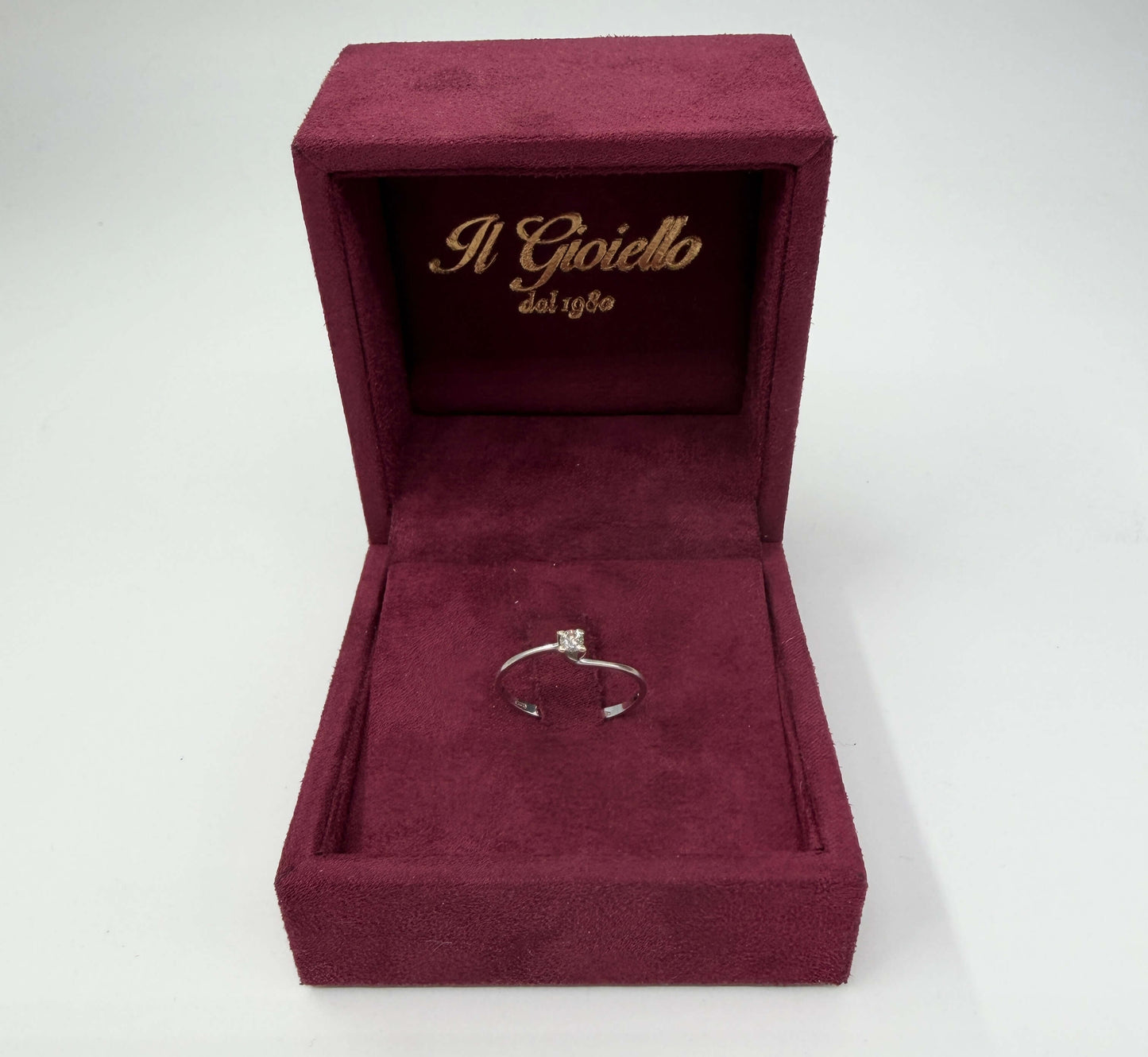 ANELLO SOLITARIO IN ORO 18KT BIANCO
