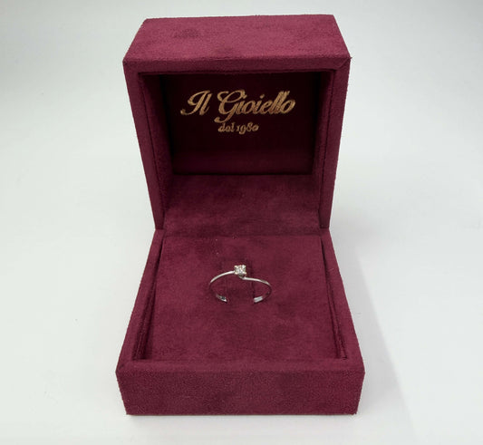 ANELLO SOLITARIO IN ORO 18KT BIANCO