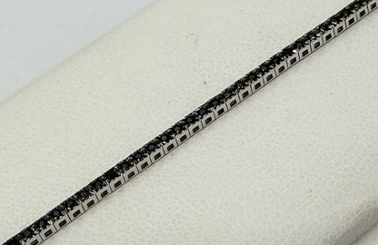 BRACCIALE 18 KT BIANCO CON DIAMANTI NERI