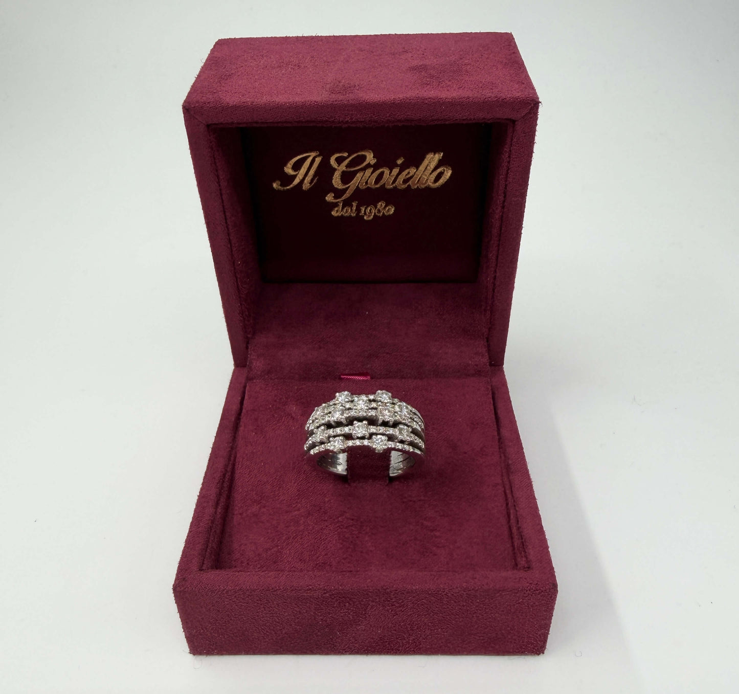 ANELLO SOLITARIO IN ORO 18KT BIANCO CON DIAMANTI