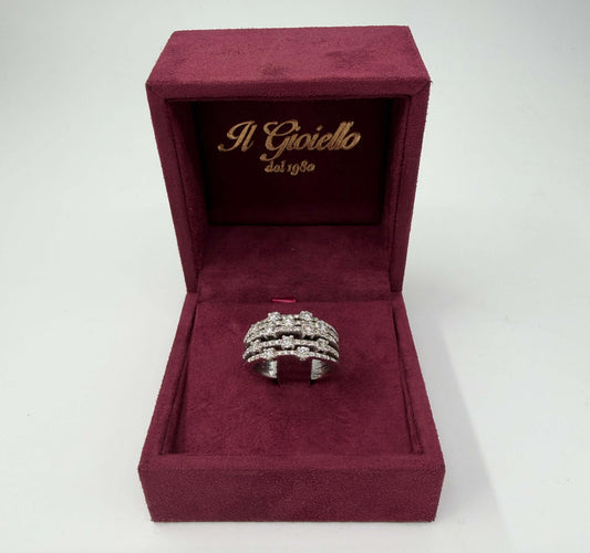 ANELLO SOLITARIO IN ORO 18KT BIANCO CON DIAMANTI