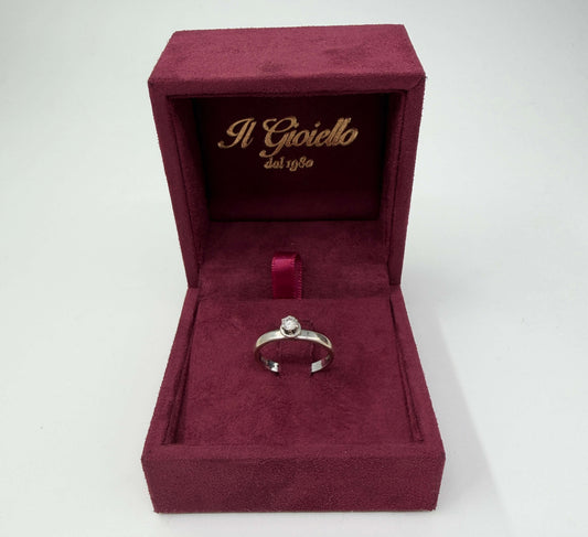 ANELLO SOLITARIO IN ORO 18KT BIANCO