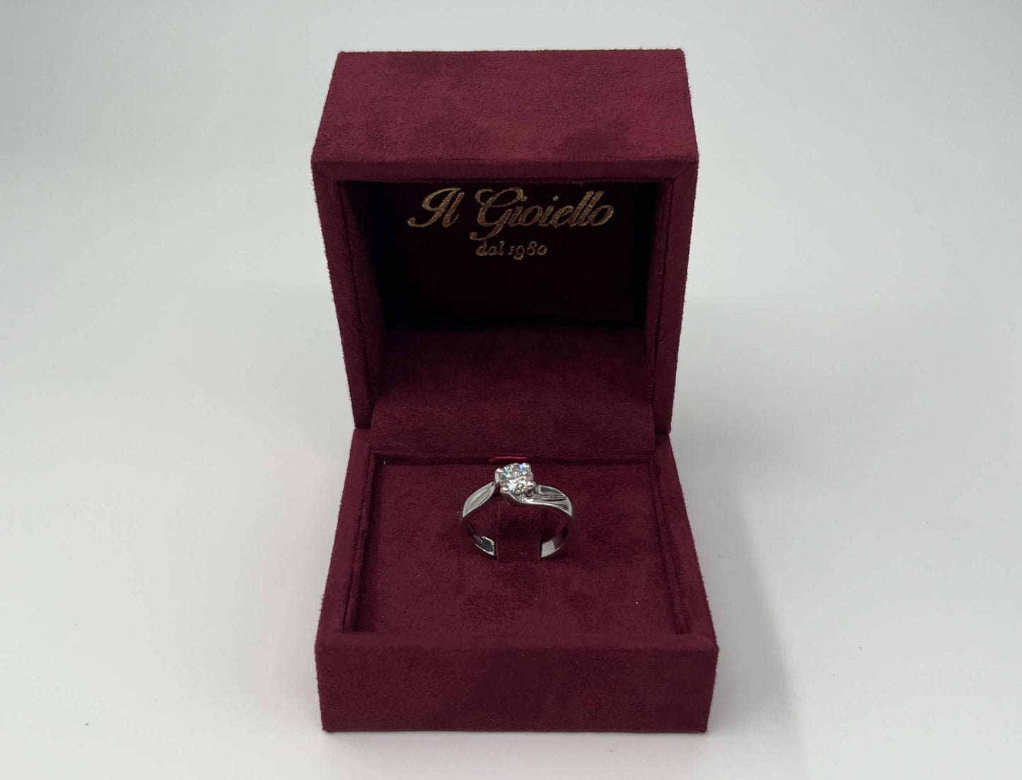 ANELLO SOLITARIO IN ORO 18KT BIANCO