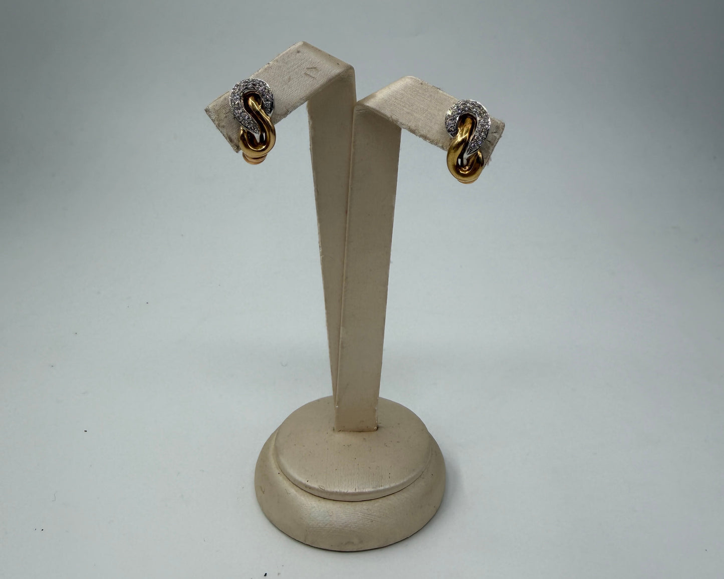 COPPIA DI ORECCHINI ORO 18KT BICOLOR CON DIAMANTI