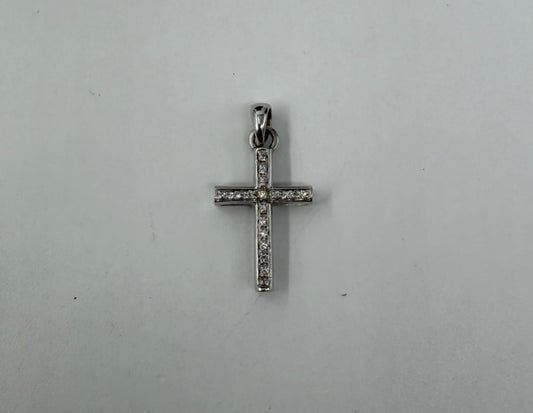 CIONDOLO ORO 18KT BIANCO CON DIAMANTI