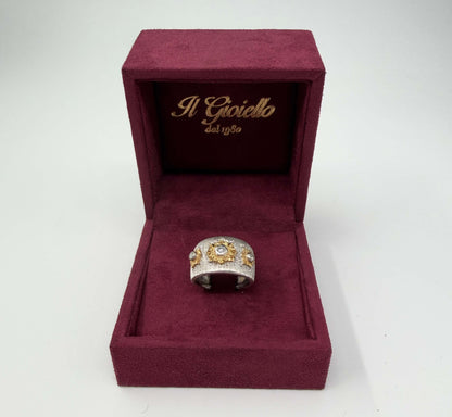 ANELLO IN ORO 18KT BICOLOR CON DIAMANTI