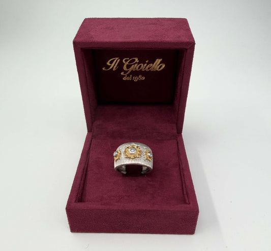 ANELLO IN ORO 18KT BICOLOR CON DIAMANTI