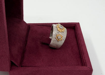 ANELLO IN ORO 18KT BICOLOR CON DIAMANTI