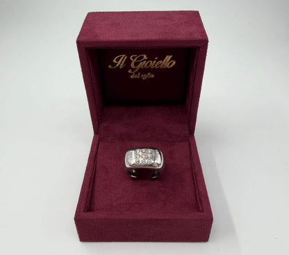 ANELLO IN ORO 18KT BIANCO CON DIAMANTI