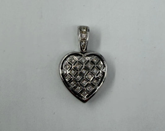 CIONDOLO ORO 18KT BIANCO CON DIAMANTI