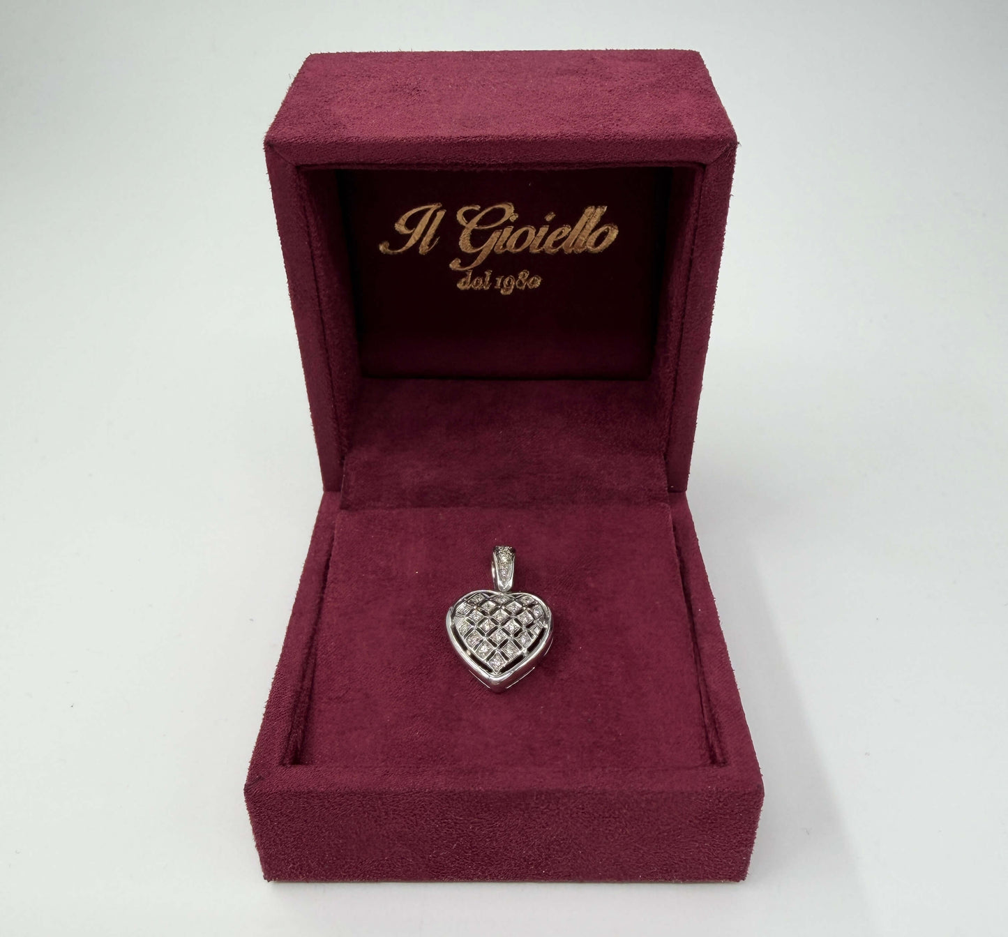 CIONDOLO ORO 18KT BIANCO CON DIAMANTI