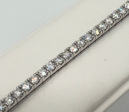 BRACCIALE TENNIS 18 KT BIANCO CON DIAMANTI