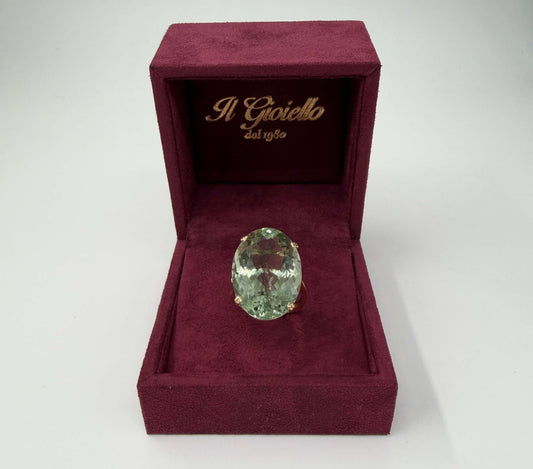 ANELLO IN ORO 18KT GIALLO CON PRASIOLITE