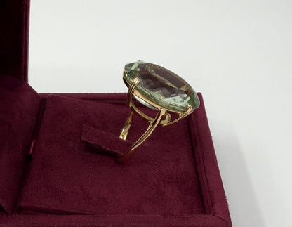 ANELLO IN ORO 18KT GIALLO CON PRASIOLITE