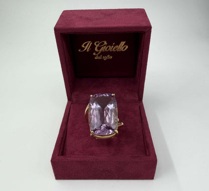 ANELLO IN ORO 18KT GIALLO CON AMETISTA