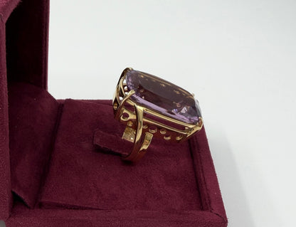 ANELLO IN ORO 18KT GIALLO CON AMETISTA