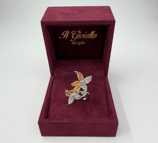 ANELLO IN ORO 18KT BIANCO CON DIAMANTI