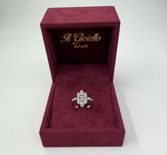 ANELLO IN ORO 18KT BIANCO CON DIAMANTI