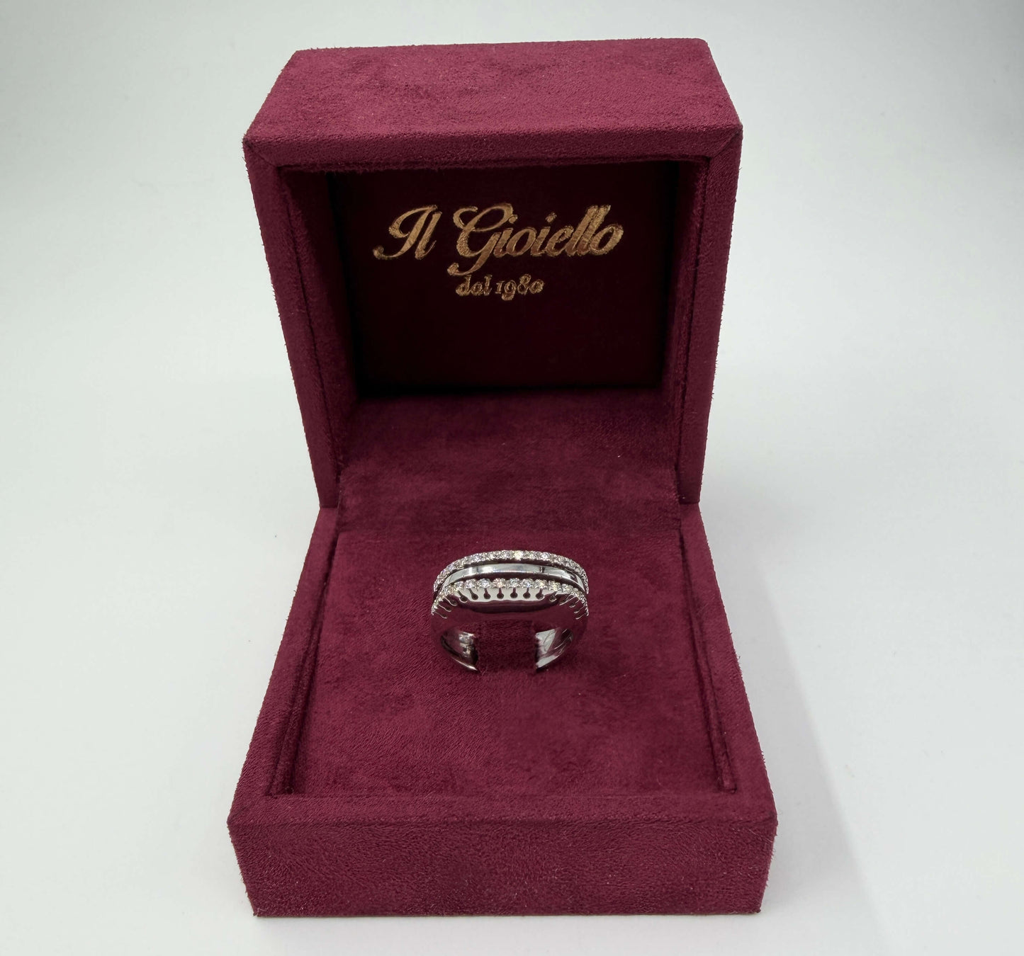 ANELLO IN ORO 18KT BIANCO CON DIAMANTI