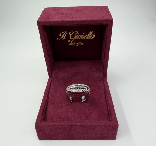 ANELLO IN ORO 18KT BIANCO CON DIAMANTI