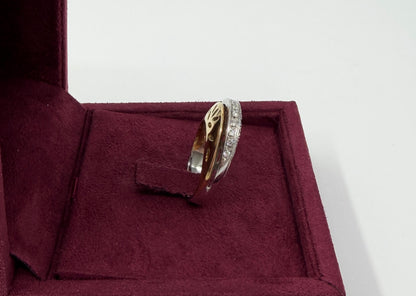 ANELLO IN ORO 18KT BICOLOR CON DIAMANTI