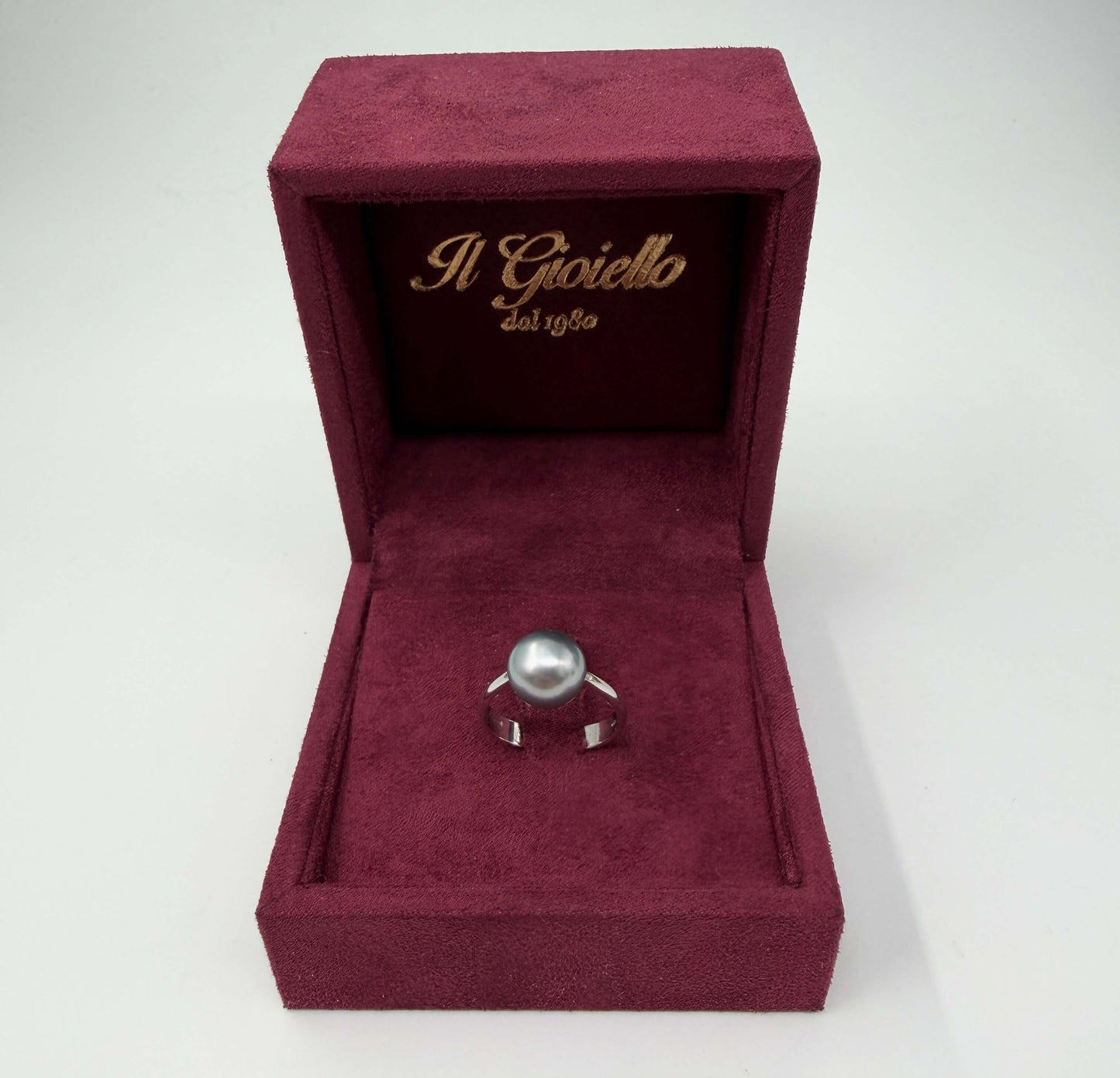 ANELLO IN ORO 18KT BIANCO CON PERLA TAHITI