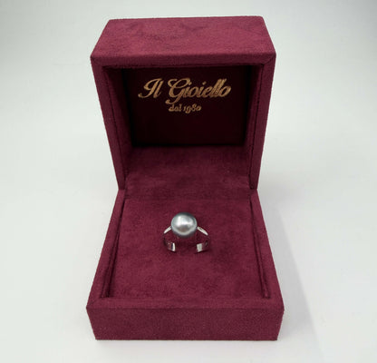 ANELLO IN ORO 18KT BIANCO CON PERLA TAHITI