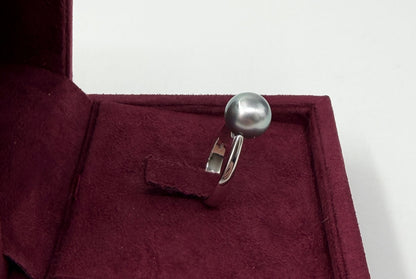 ANELLO IN ORO 18KT BIANCO CON PERLA TAHITI