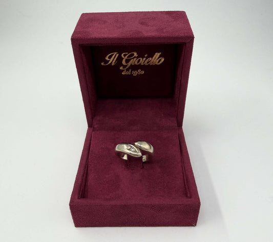 ANELLO IN ORO 18KT BIANCO CON DIAMANTE