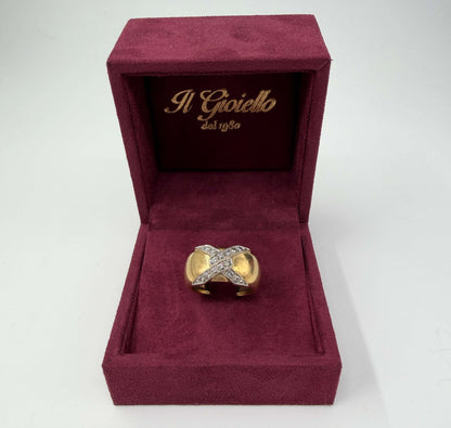ANELLO IN ORO 18KT BICOLOR CON DIAMANTI