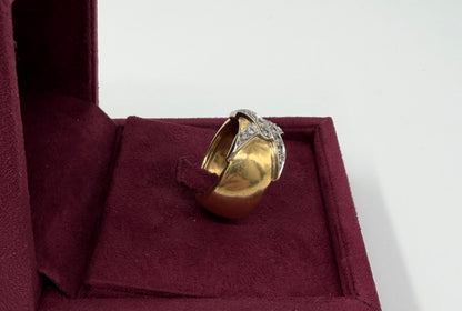 ANELLO IN ORO 18KT BICOLOR CON DIAMANTI