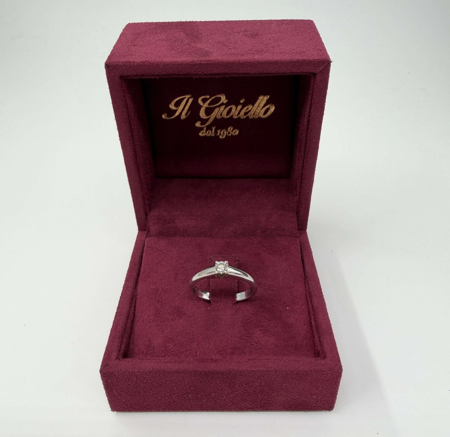 ANELLO SOLITARIO IN ORO 18KT BIANCO