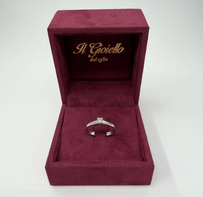 ANELLO SOLITARIO IN ORO 18KT BIANCO