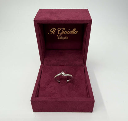 ANELLO SOLITARIO IN ORO 18KT BIANCO