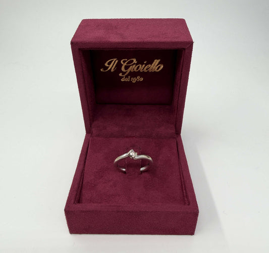 ANELLO SOLITARIO IN ORO 18KT BIANCO
