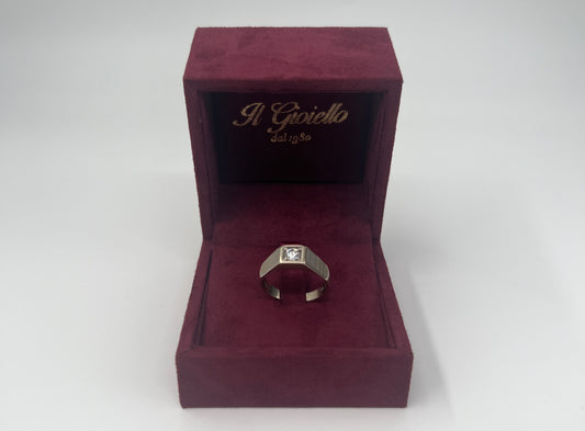 ANELLO SOLITARIO IN ORO 18KT BIANCO