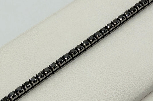 BRACCIALE 18 KT BIANCO CON DIAMANTI NERI