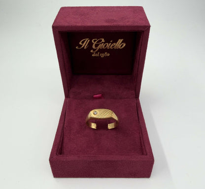 ANELLO IN ORO 18KT GIALLO CON DIAMANTE