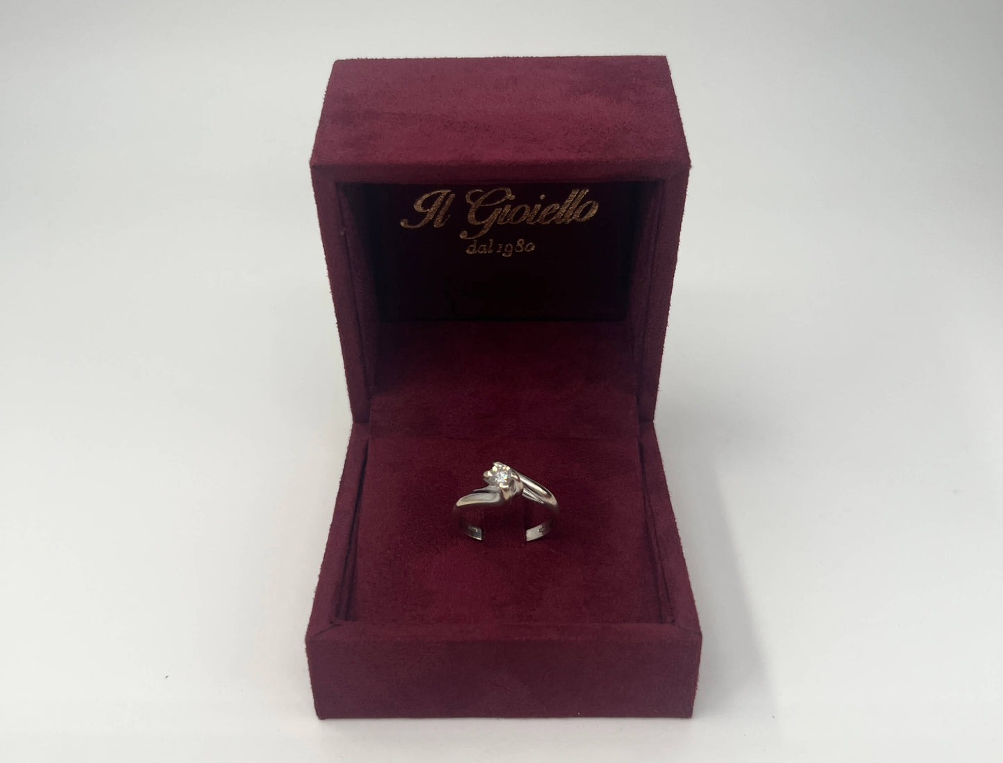 ANELLO SOLITARIO IN ORO 18KT BIANCO