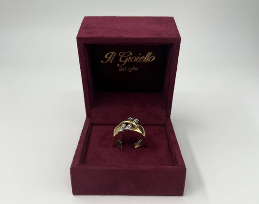 ANELLO IN ORO 18KT GIALLO CON DIAMANTI