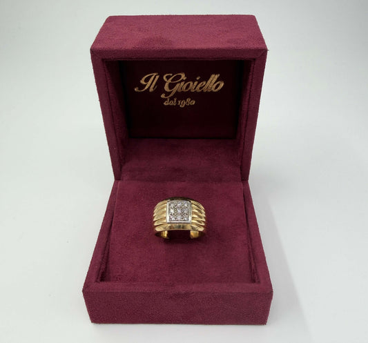ANELLO IN ORO 18KT GIALLO CON DIAMANTI