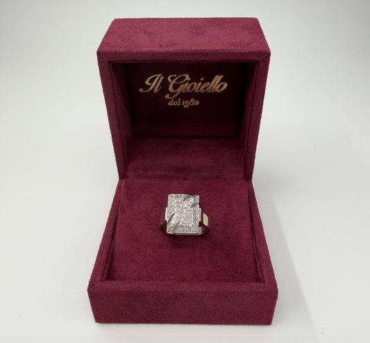ANELLO IN ORO 18KT BICOLOR CON DIAMANTI