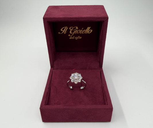 ANELLO IN ORO 18KT BIANCO CON DIAMANTI
